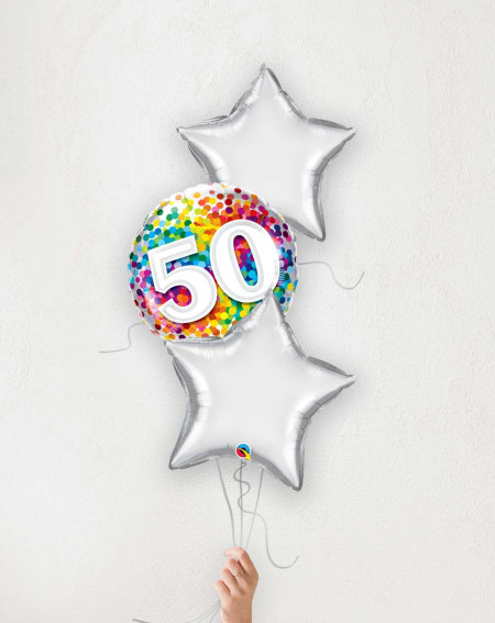 Balloon Bouquet Nr 50 and silver stars