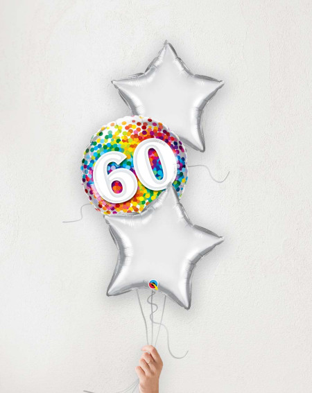 Balloon Bouquet Nr 60 and silver stars