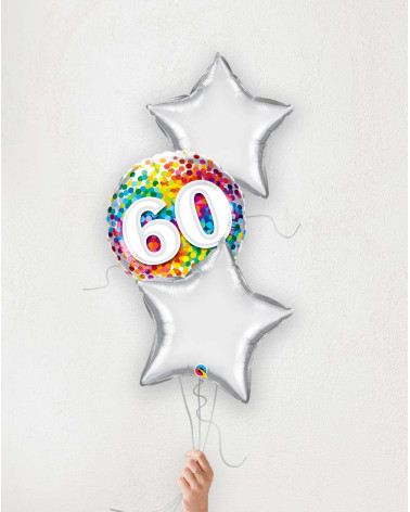 Balloon Bouquet Nr 60 and silver stars