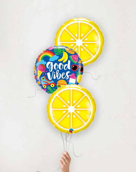 Balloon Bouquet Good Vibes and lemons