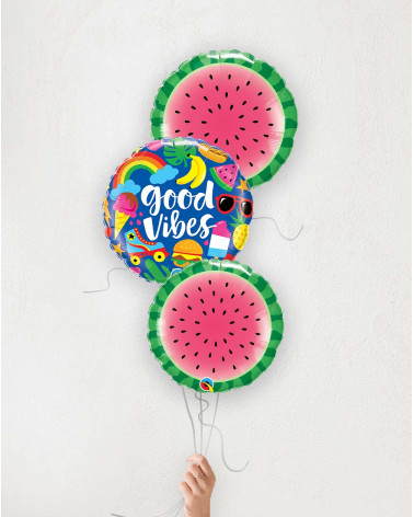 Balloon Bouquet Good Vibes and watermelons