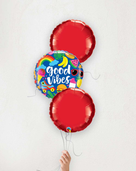 Balloon Bouquet Good Vibes red