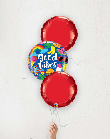 Balloon Bouquet Good Vibes red