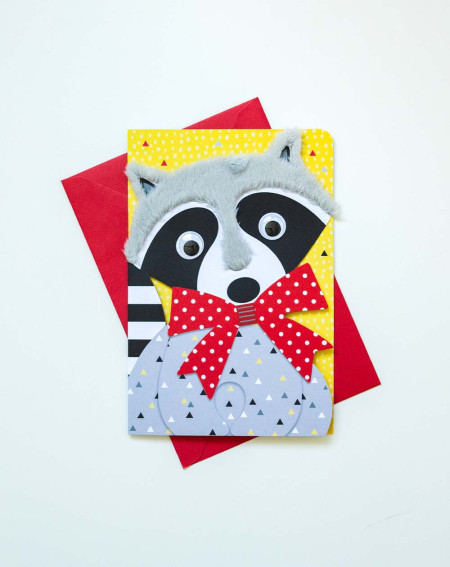 Card Raccoon - Kids postcards - Agapics