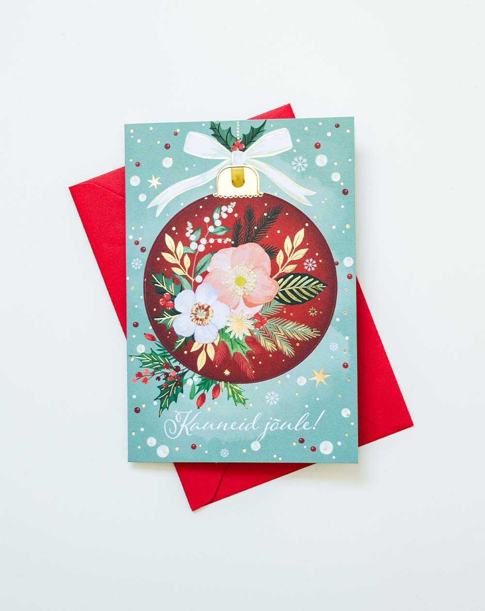 Christmas Card Flowers with tree decoration - Agapics
