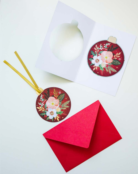 Christmas Card Flowers with tree decoration - Agapics