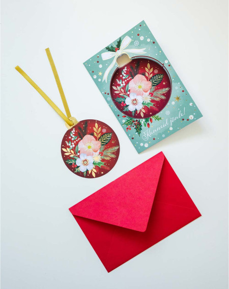 Christmas Card Flowers with tree decoration - Agapics