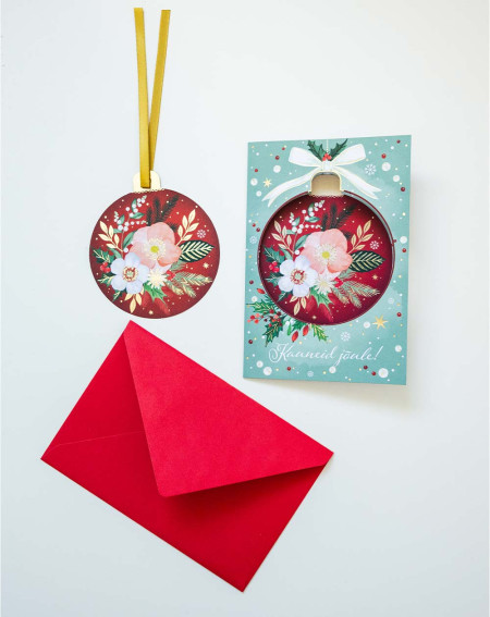 Christmas Card Flowers with tree decoration - Agapics