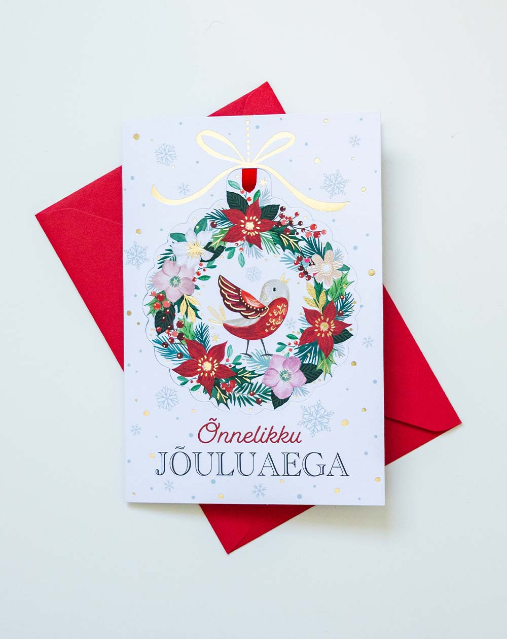 Christmas Card Bird with tree decoration - Agapics