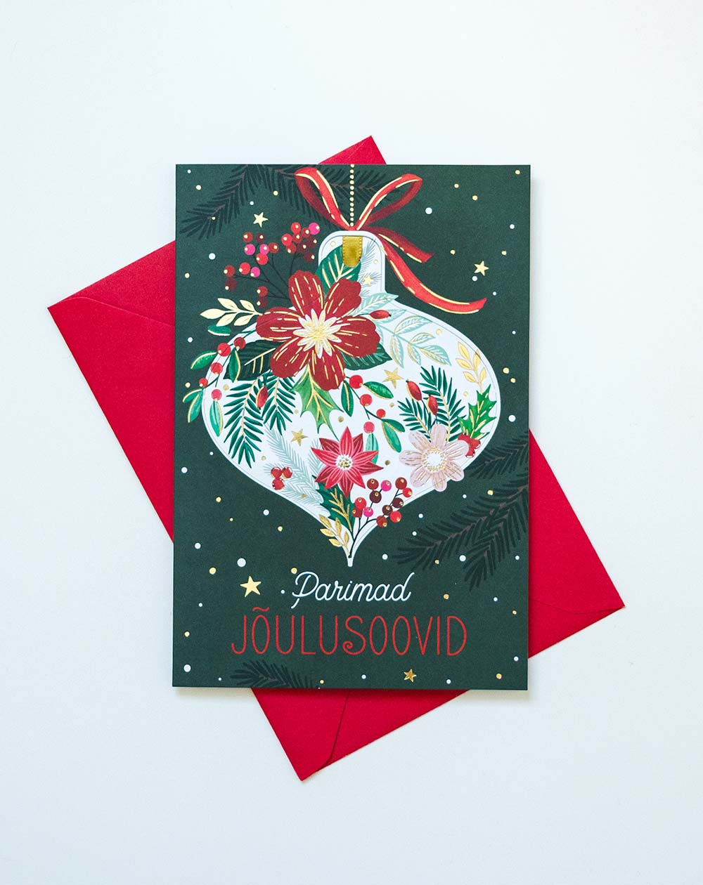 Christmas Card Christmas decoration with tree decoration - Agapics