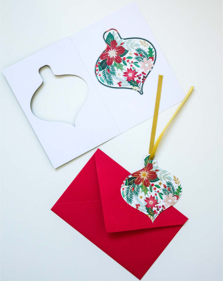 Christmas Card Christmas decoration with tree decoration - Agapics