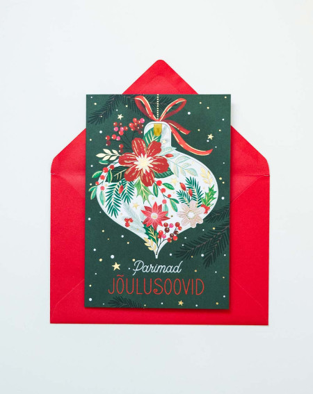 Christmas Card Christmas decoration with tree decoration - Agapics