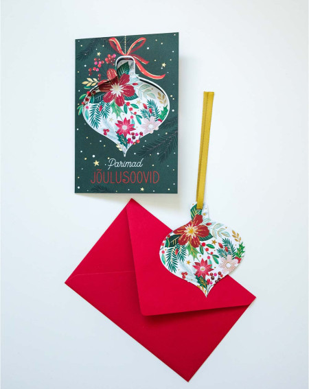 Christmas Card Christmas decoration with tree decoration - Agapics