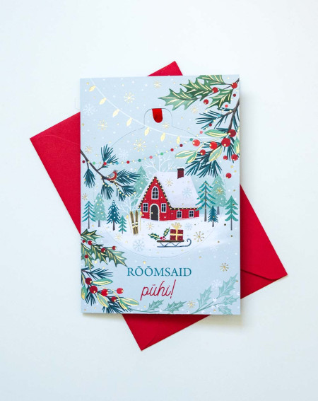 Christmas Card winter wonderland with tree decoration - Agapics