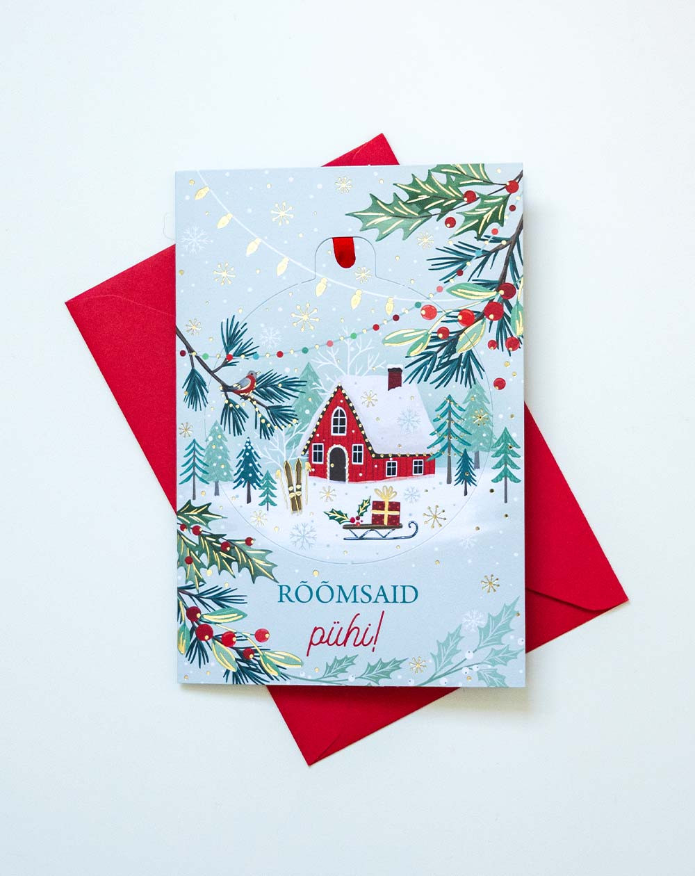 Christmas Card winter wonderland with tree decoration - Agapics