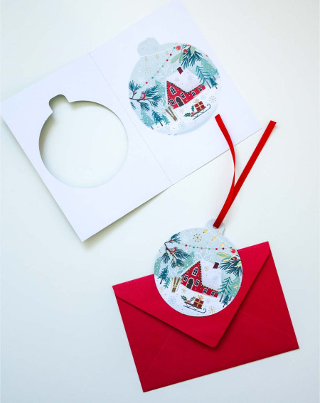 Christmas Card winter wonderland with tree decoration - Agapics