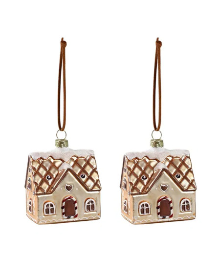 Christmas tree ornament Gingerbread Houses 2pc - Agapics