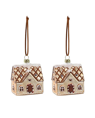 Christmas tree ornament Gingerbread Houses 2pc - Agapics