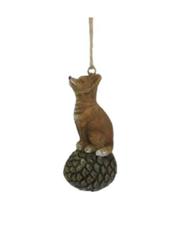 Christmas tree ornament Fox on pinecone - Agapics