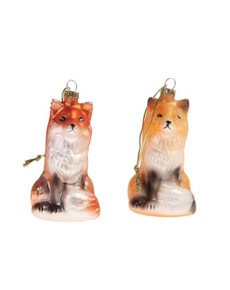 Christmas tree ornament Foxes glass - Christmas decorations - Agapics