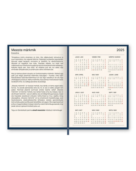 Meeste kalendermärkmik 2026 - Kalendrid ja märkmikud - Agapics