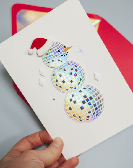 Hallmark Christmas Card Disco Snowman - Agapics