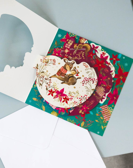 Christmas Card Deers - Holiday greetings - Agapics