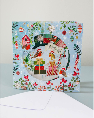 Christmas Card Birds and birdhouses - Agapics