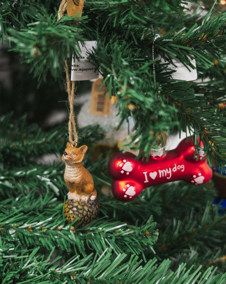 Christmas tree ornament Fox on pinecone - Agapics