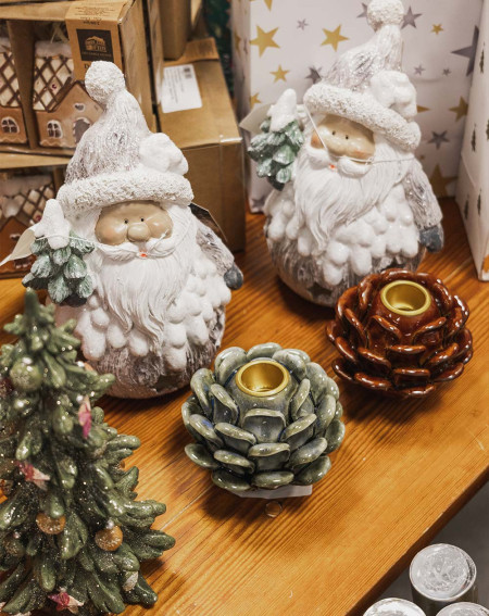 Küünlaalus Kuusekäbi keraamiline mitu värvi - Jõulud - Agapics