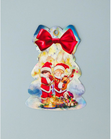 Small Christma Gift Bag Card Two Elves