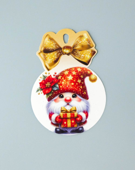 Small Christmas Gift Bag Card Elf with gift