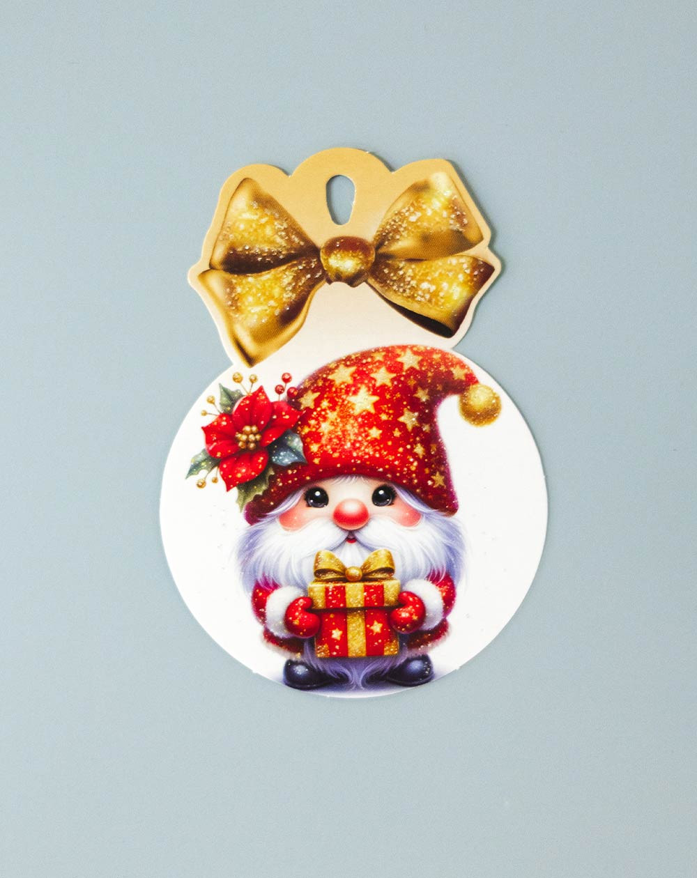 Small Christmas Gift Bag Card Elf with gift