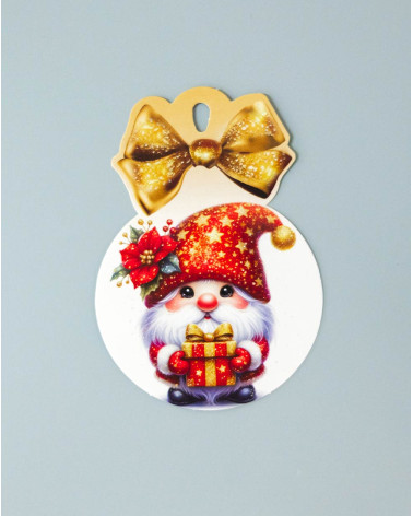 Small Christmas Gift Bag Card Elf with gift