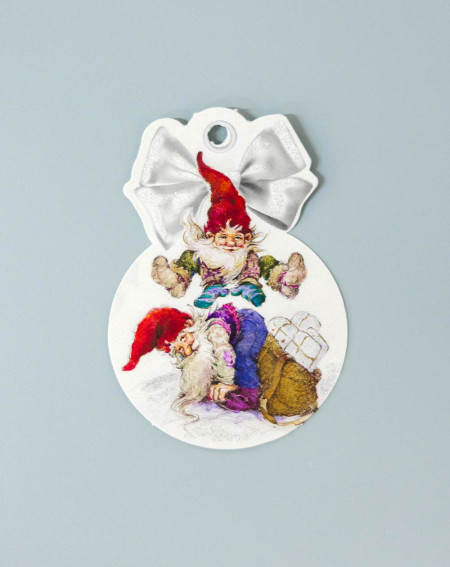 Small Christmas Gift Bag Card Elves