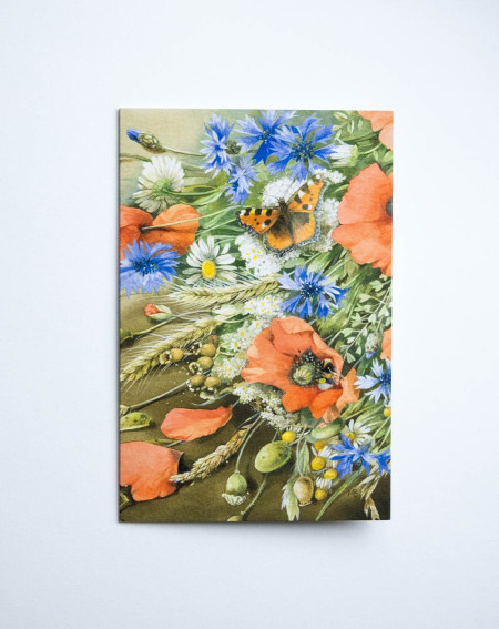 Card Flowers and butterflies