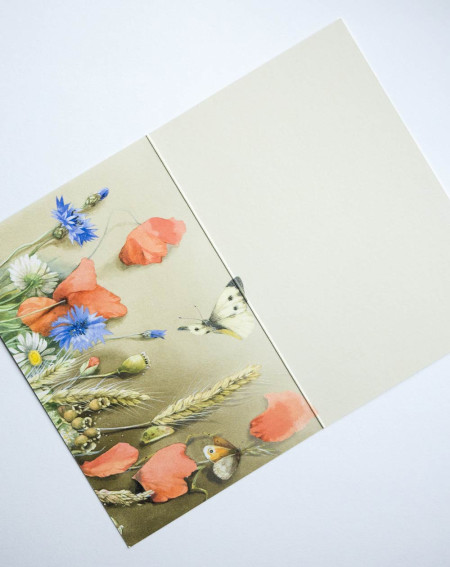 Card Flowers and butterflies