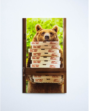 Avanti Pocket Card Bear with pizzas