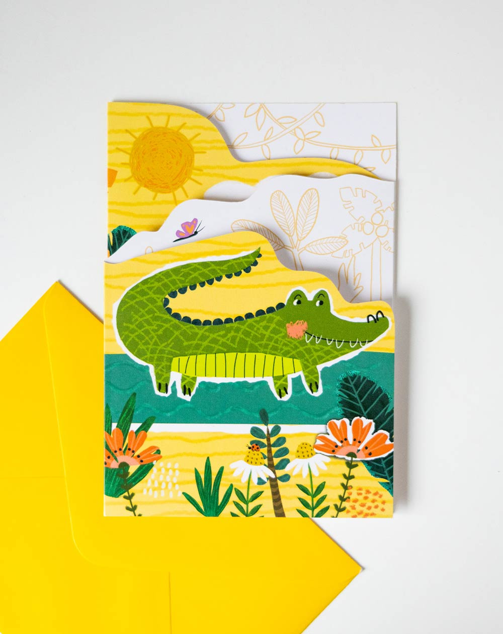 Card Crocodile and zebra