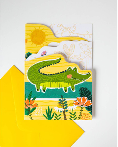 Card Crocodile and zebra