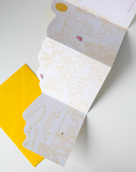 Card Crocodile and zebra