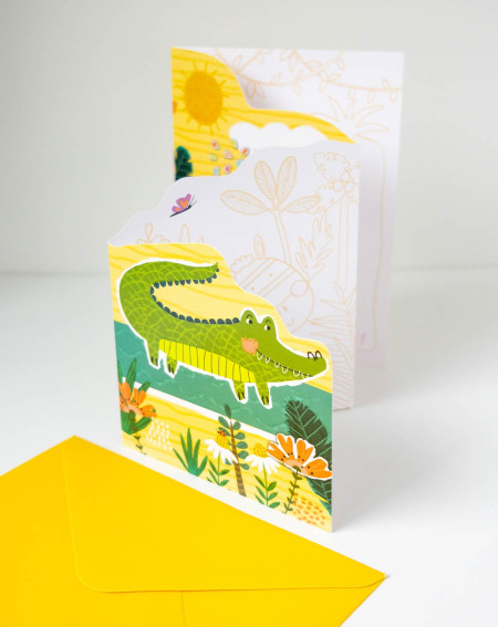 Card Crocodile and zebra