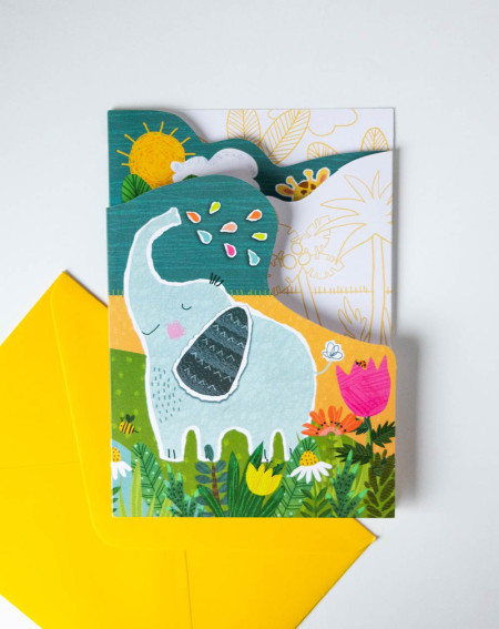 Card Elephants and giraffes