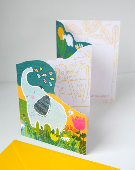 Card Elephants and giraffes