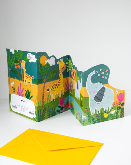 Card Elephants and giraffes