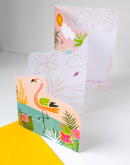 Kaart Flamingo, jõehobu ja krokodill