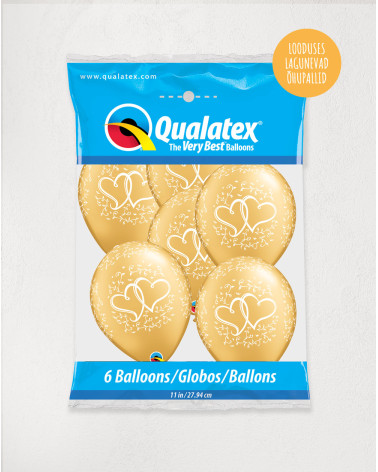Balloons 6pc Hearts in a pack - Earth-friendly balloons - Agapics