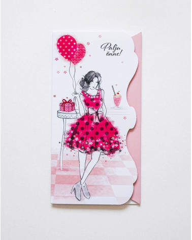 Hallmark Pocket Card Woman with balloons