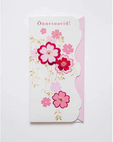 Hallmark Taskuga Kaart Roosad lilled