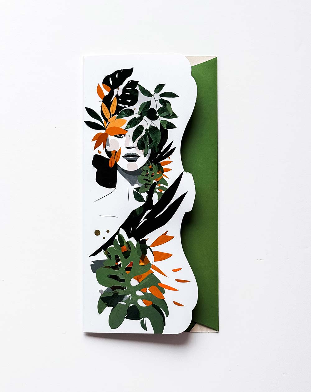 Pocket Card Woman with leaves